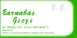 barnabas giczi business card